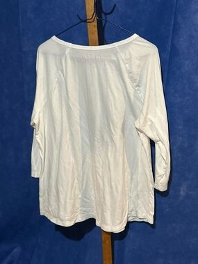 fresh White Long Sleeve Boatneck Tee